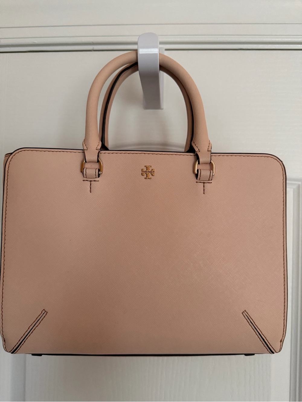Tory Burch Blush Pink Saffiano Leather Satchel